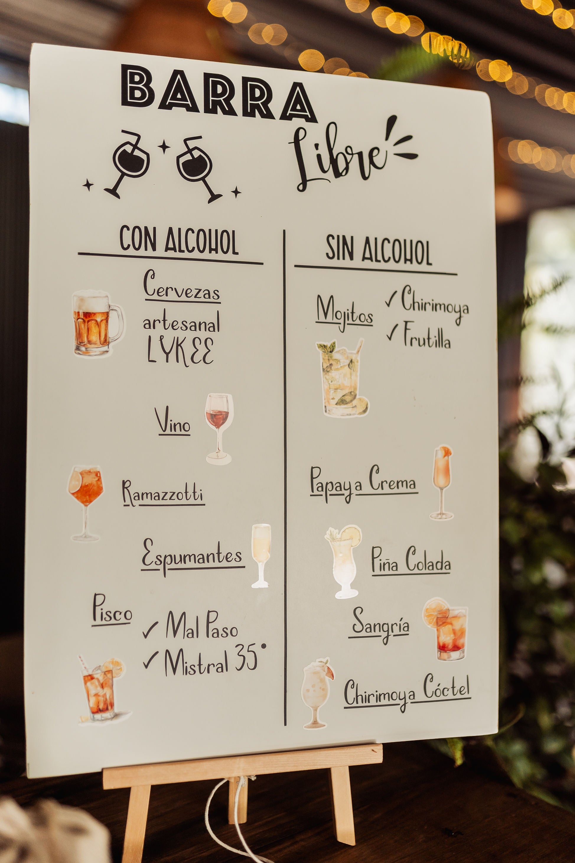 Letrero Barra Libre - La Fiesta Asegurada