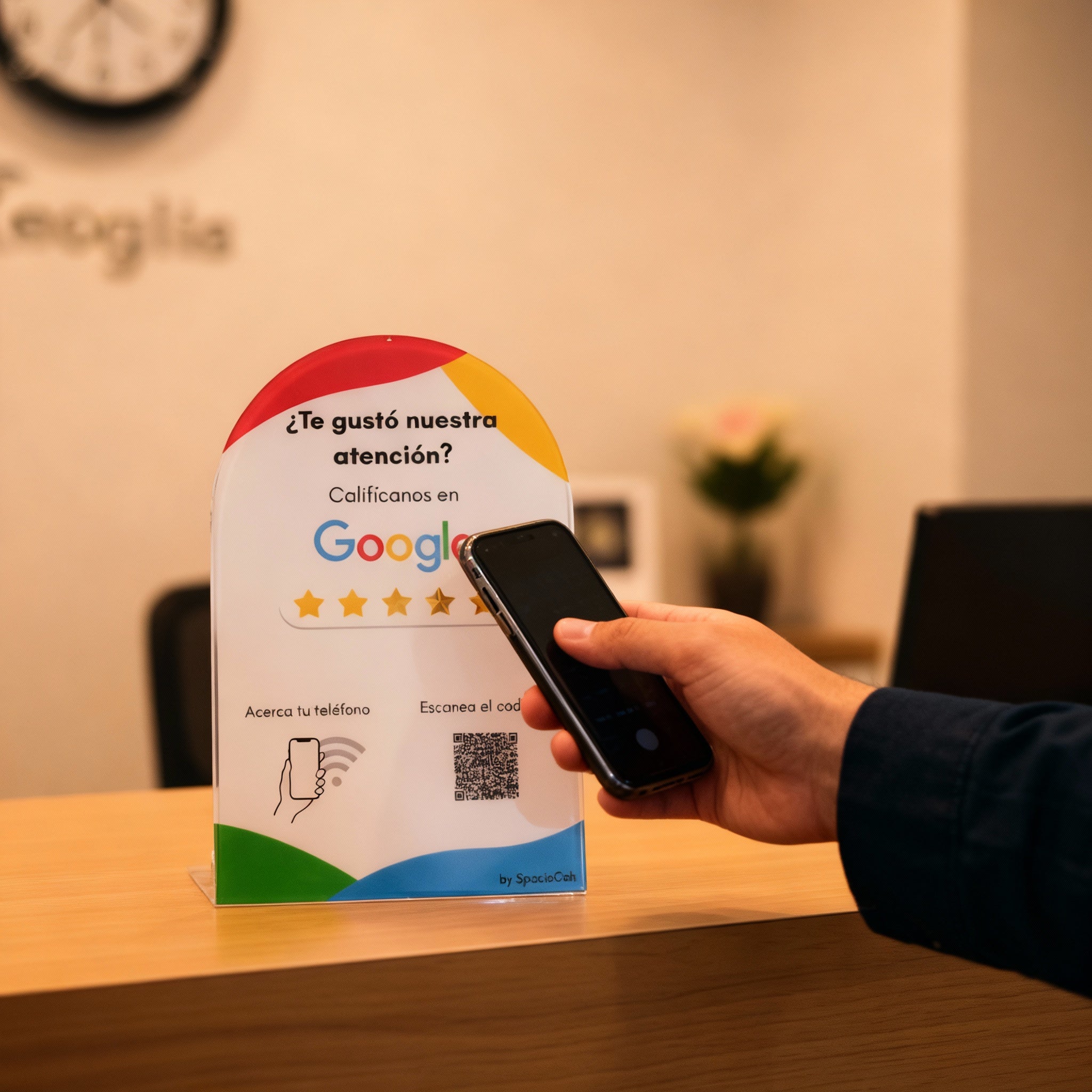 Acrílico 3D Google | NFC | Link y diseño personalizado