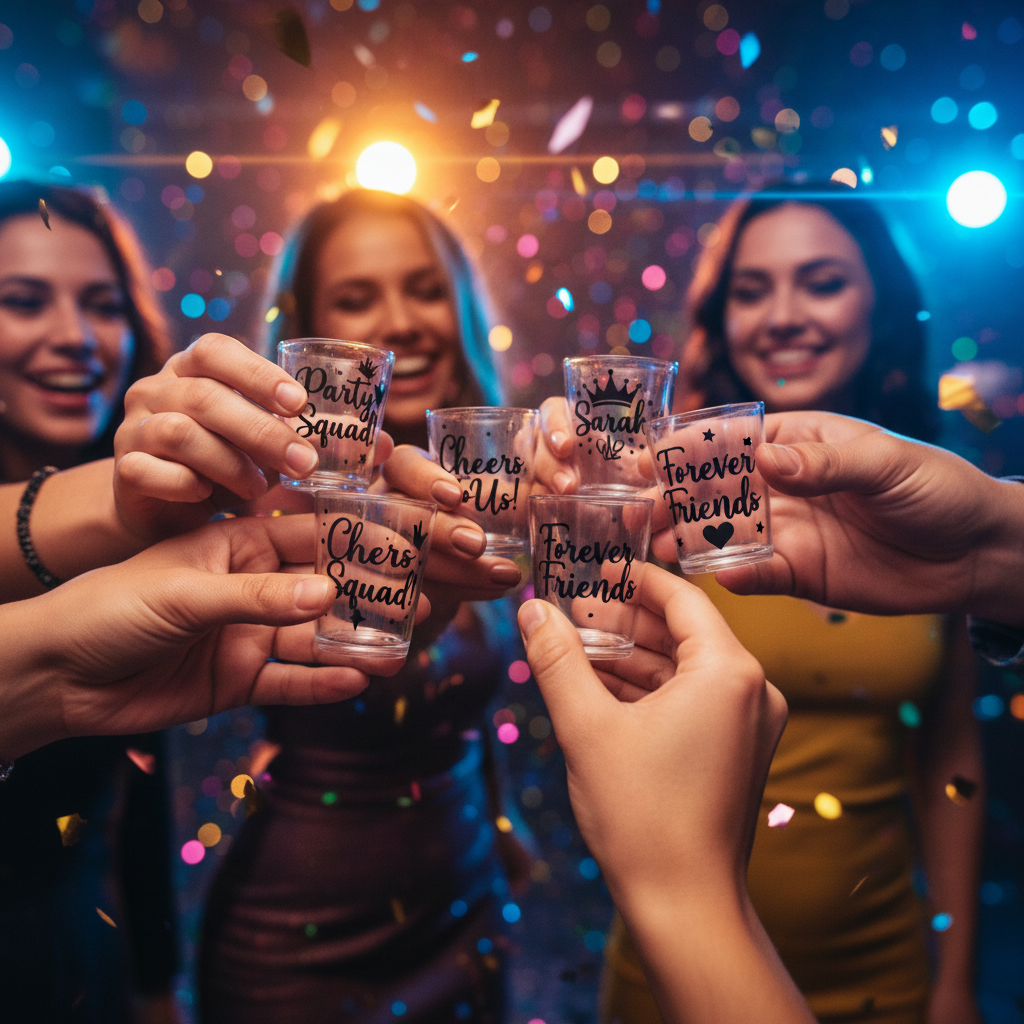 Pack de 10 Vaso Shot  70cc | Personalizado de Celebración : Tu Nombre en el Momento Más Épico.