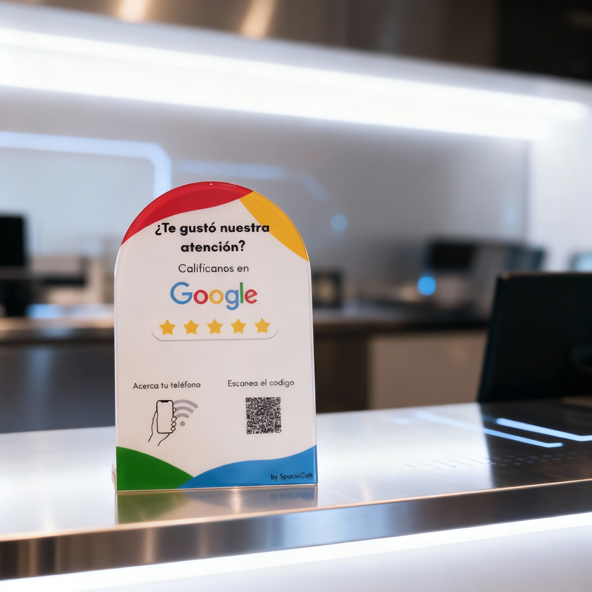 Acrílico 3D Google | NFC | Link y diseño personalizado